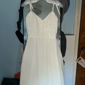 White floor length dress